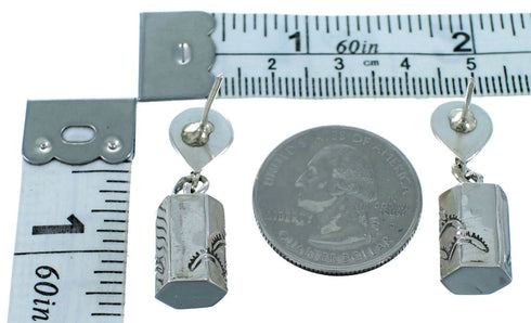 Navajo Stering Silver Post Dangle Earrings SX110723
